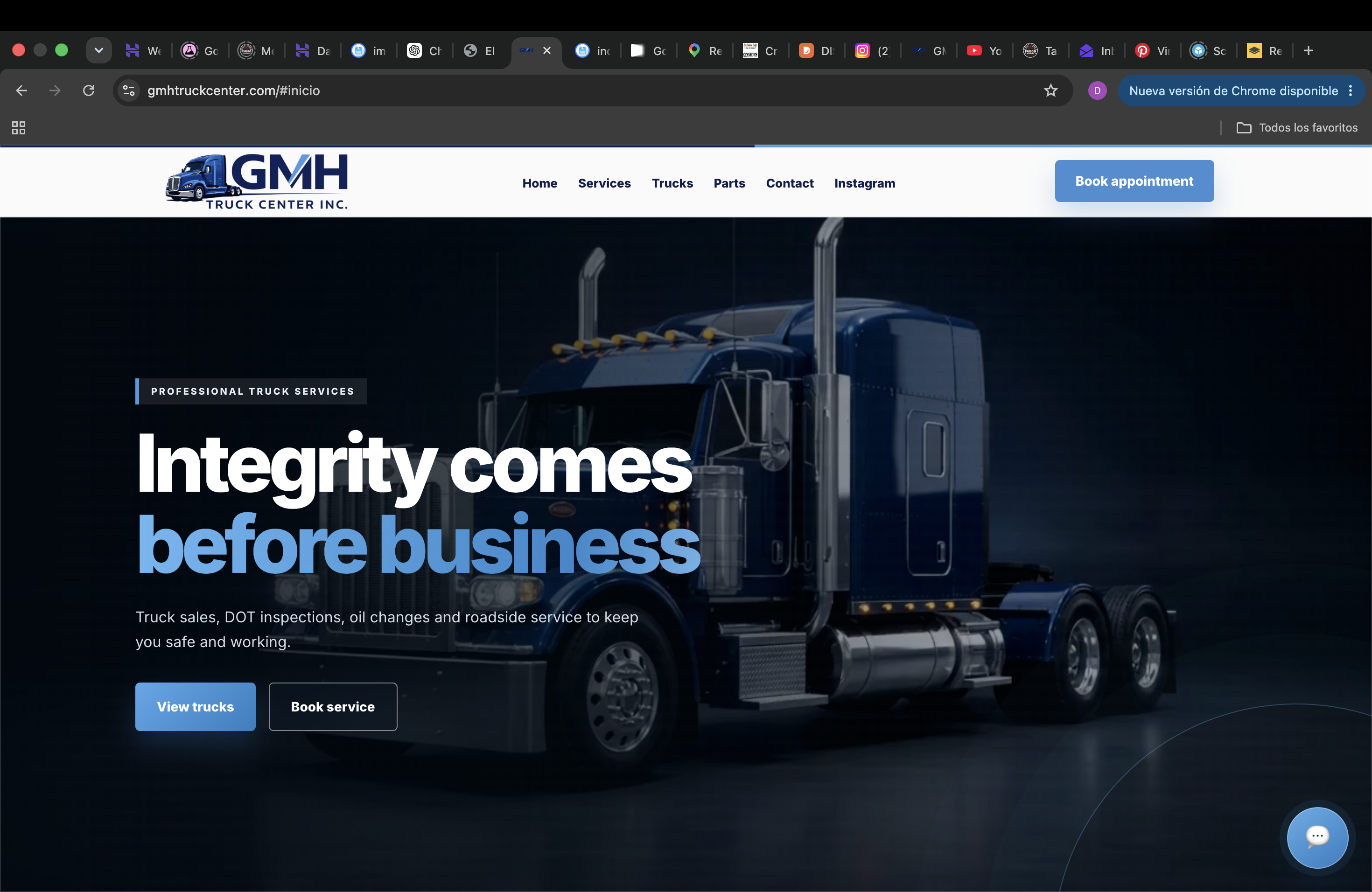 Web de GMH Truck Center desarrollada por DONEFORCE